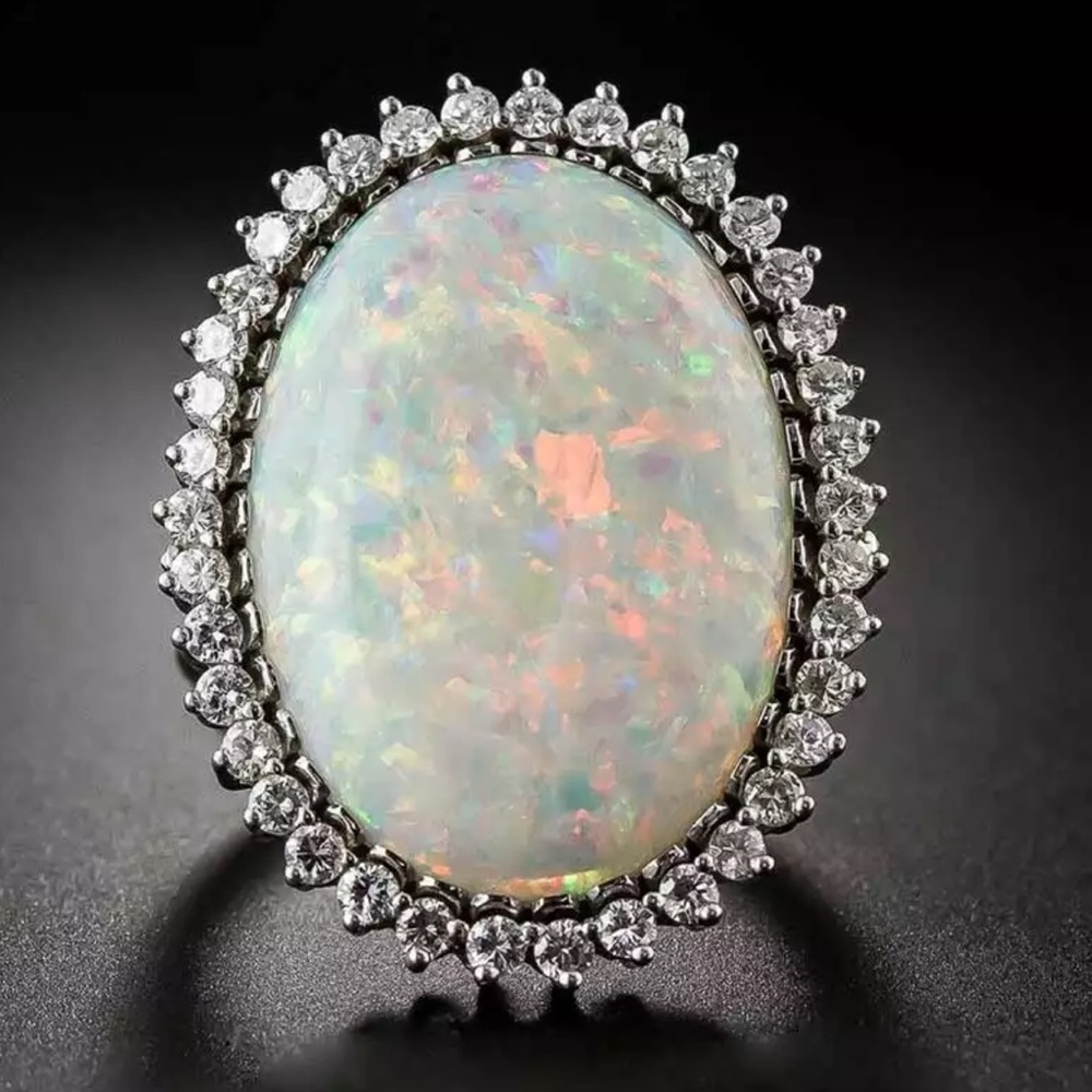 New Opal 925 Sterling Silver Ring